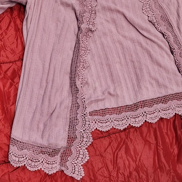 Roman’s Women’s XXL Plus Size Tunic Top Blouse Cardigan Bohemian Purple Pink 2 x - Picture 2 of 7